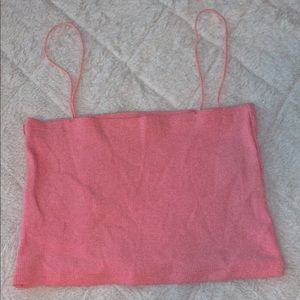 Baby pink ribbed tank!!